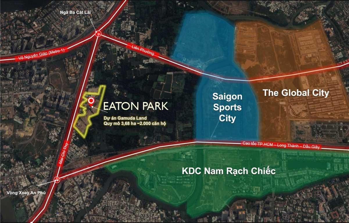 Vị trí Sài Gòn Sports City và GlobalCity